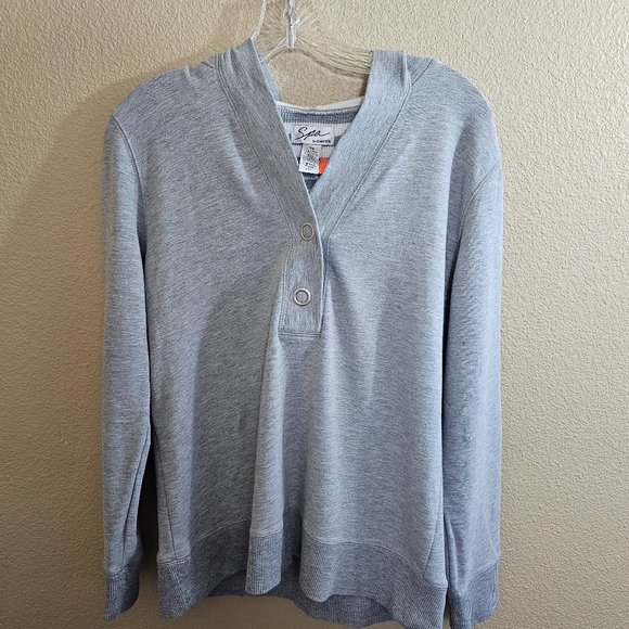 SPA by Chico's Gray Pullover Hoodie~Size 0/S - Picture 5 of 8